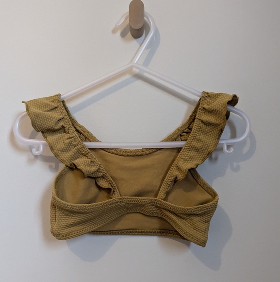 H&M baby 2 piece swimsuit frill collar high waist mustard yellow 18 months - 2T - Picture 5 of 6